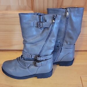 Dream Pairs Gray Winter Rain Boots with Buckles